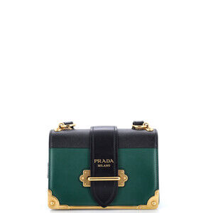 Prada Small Cahier Crossbody Bag Leather and Saffiano Leather